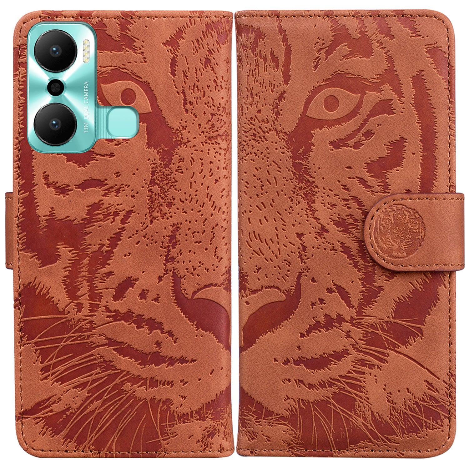 Wallet Phone Cover for Infinix Hot 20 Play 4G PU Leather Hands-free Stand Magnetic Clasp Tiger Pattern Imprinted Pattern Phone Case Wallet Phone Cover for Infinix Hot 20 Play 4G PU Leather Hands-free Stand Magnetic Clasp Tiger Pattern Imprinted Pattern Phone Case